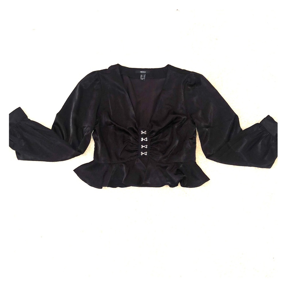Black Crop Blouse
